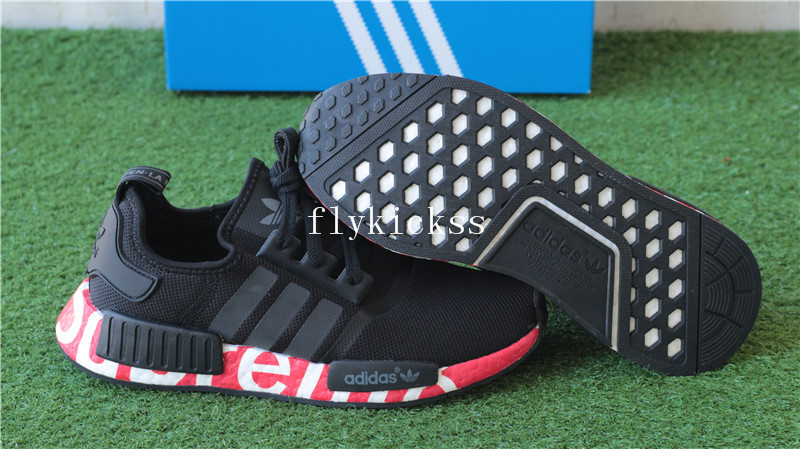 Supreme x Adidas NMD R1 Black Real Boost